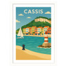 Affiche de Cassis - Encadrement : Cadre blanc