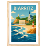 Affiche Biarritz - Encadrement : Cadre bois