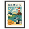 Affiche de la Bretagne - Encadrement : Cadre noir