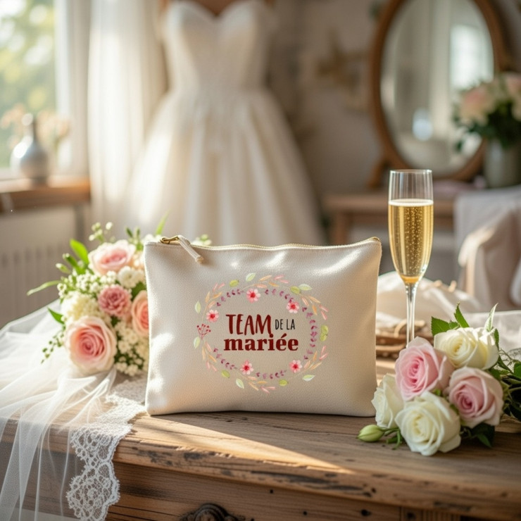 Pochette en coton Team de la mariée