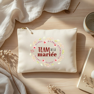 Achat pochette EVJF en coton Team de la mariée