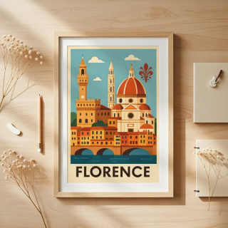 Affiche Florence – Poster vintage déco murale Toscane