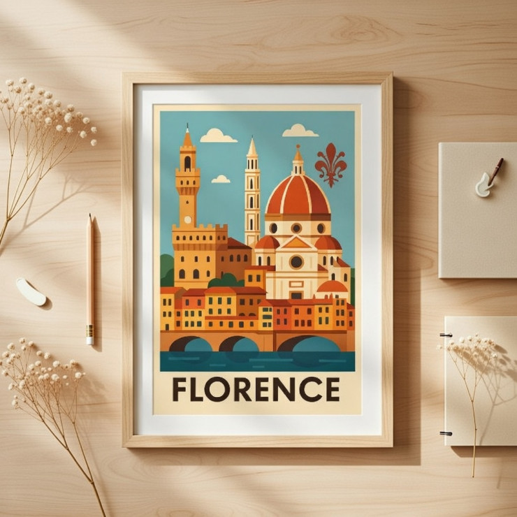 Affiche Florence – Poster vintage déco murale Toscane