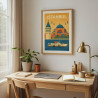 Affiche Istanbul – Illustration encadrée flat design Sainte-Sophie - Affiches