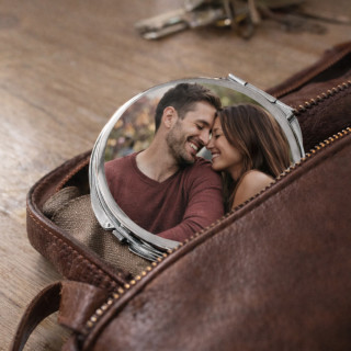 Achat miroir personnalisé rond à clapet