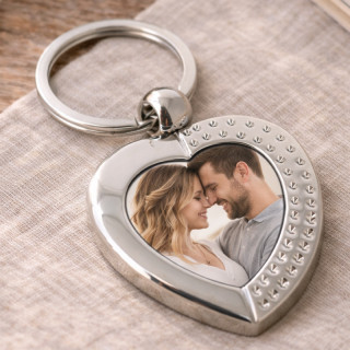 Boutique porte-clés photo à personnaliser en forme de cœur