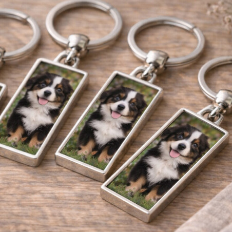       Porte-clés rectangle photo - 2 face personnalisable
    