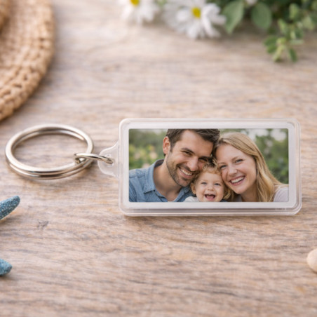       Porte-clés 2 face personnalisable avec photo
    