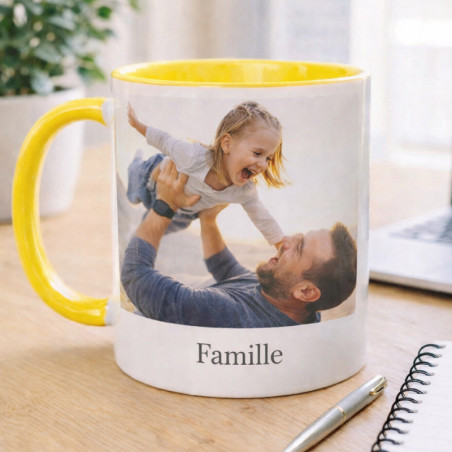       Mug photo jaune personnalisable
    
