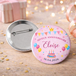 Achat badge épingle personnalisé - 56mm 