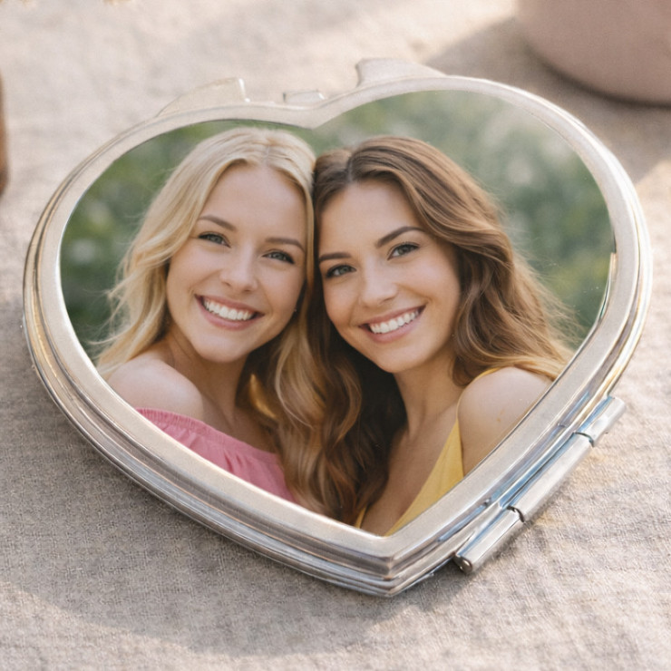 Miroir de poche forme coeur