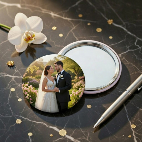       Miroir personnalisé mariage - cadeau invité
    