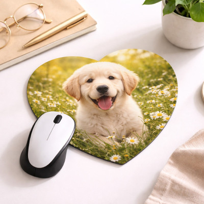 Boutique tapis de souris personnalisable forme coeur - Idée cadeau photo