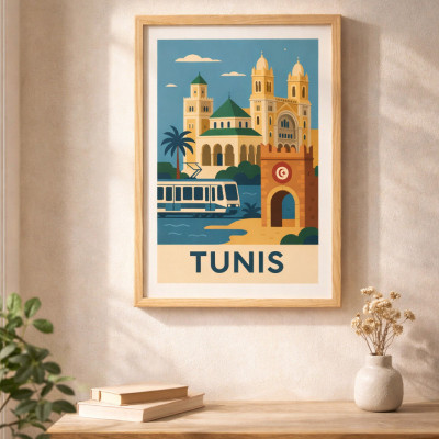 Affiche de Tunis pour la décoration