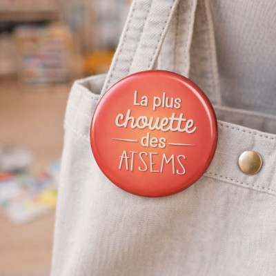 Badge chouette Atsem - Cadeau fin d'année scolaire
