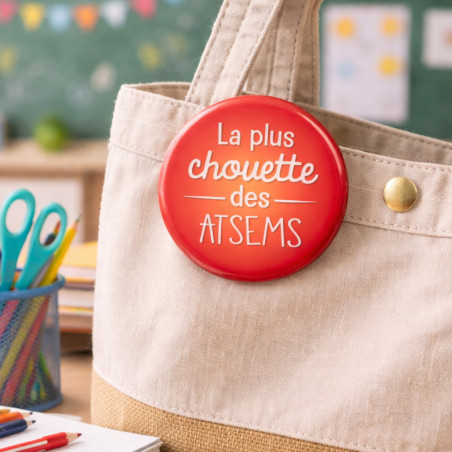       Badge chouette Atsem - Cadeau pour remercier une atsem
    