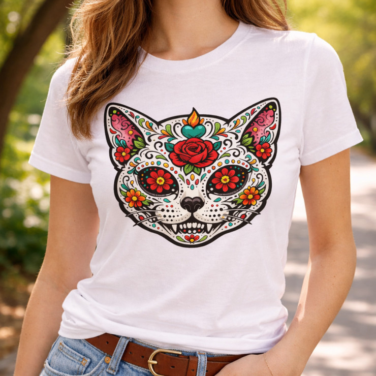 T-shirt tête de chat mexicaine