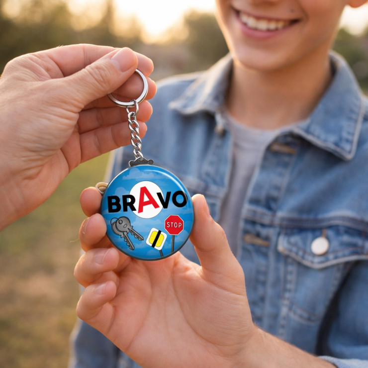 Porte clés bravo pour ton permis de conduire - Cadeau jeune conducteur
