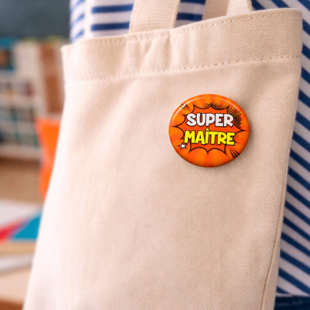       Badge pour Super maître - Cadeau remerciement fin d'année scolaire
    