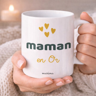 Achat mug maman en or - Cadeau anniversaire