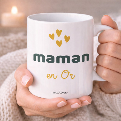 Achat mug maman en or - Cadeau anniversaire