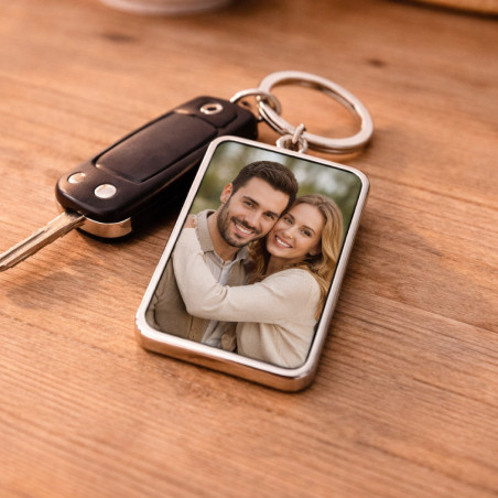       Porte-clés rectangulaire personnalisé - Cadeau photo
    