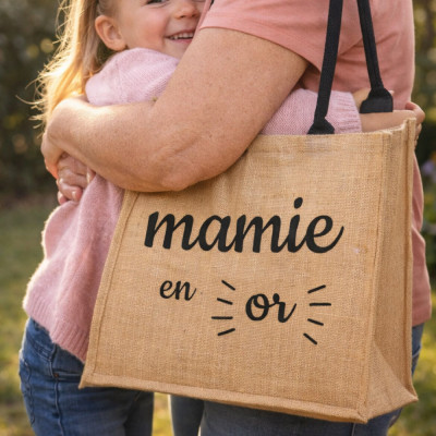 Boutique cabas Mamie en Or - Sac - Idée cadeau