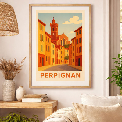 Affiche de Perpignan avec cadeau - Idées décoration
