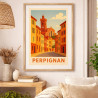 Affiche de Perpignan - Cadre bois