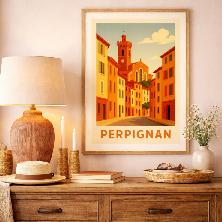 Affiche de Perpignan - Souvenir de vacances