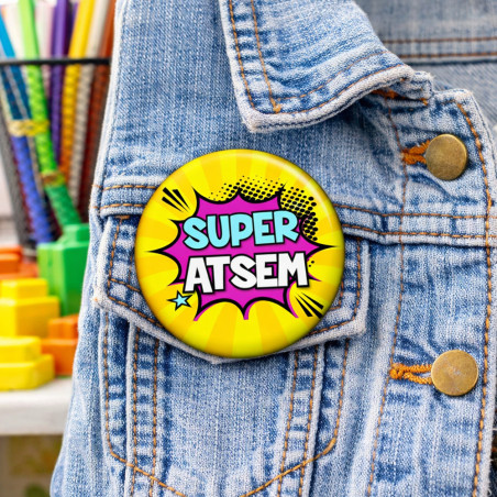       Badge super atsem - Anniversaire et fête
    