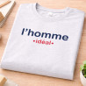 T-shirt l'homme idéal - Blanc chiné