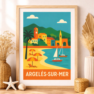 Affiche encadrée d'Argelès-sur-Mer