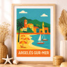 Affiche d'Argelès-sur-Mer - Cadre bois
