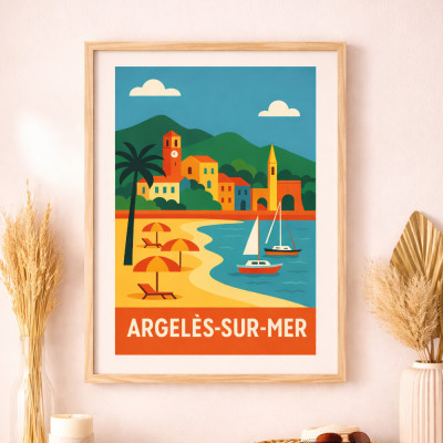 Boutique affiche encadrée d'Argelès-sur-Mer