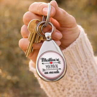 Porte clés jeton de caddie Maman