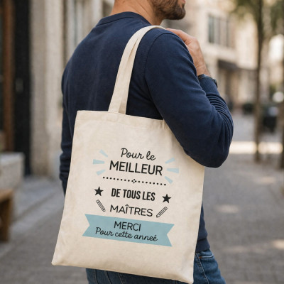 Tote bag personnalisé Maitre - Remerciement fin d'année scolaire
