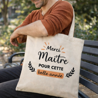 Tote bag Maitre - Idée cadeau originale fin d'année scolaire pour enseignant