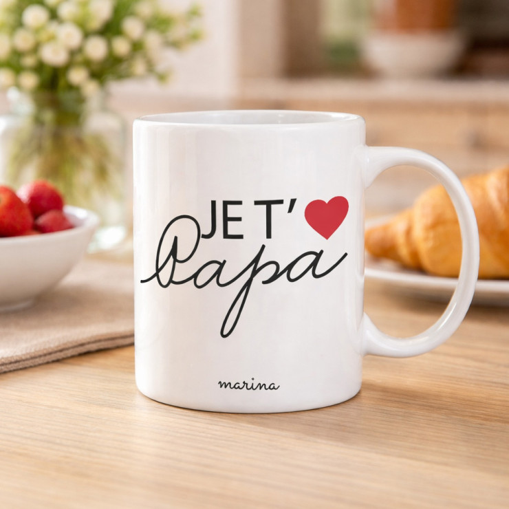 Mug je t'aime papa - Cadeau Papa Émotionnel
