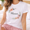 T-shirt couronne de fleur femme - Personnalisé pour cadeau unique - T-shirts Femme