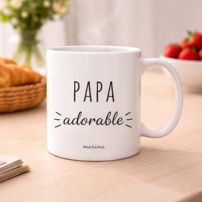 Mug Papa adorable -  Cadeau tendre pour un papa attentionné