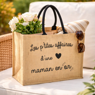 Cabas 'les p'tites affaires d'une maman en or"