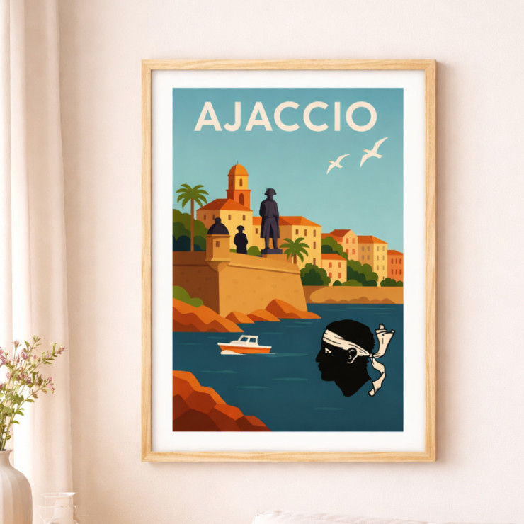 Affiche d'Ajaccio - Esprit corse en une image emblématique