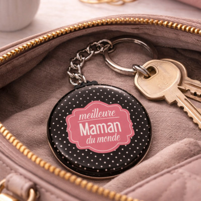 Porte clés pour la Meilleure maman du monde - Idée cadeau anniversaire pas cher