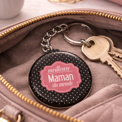 Porte clés "Meilleure maman du monde" rose