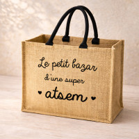 Cabas "Le petit bazar d'une super atsem"