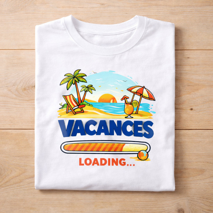 T-shirt homme Vacances Loading - Idée cadeau homme