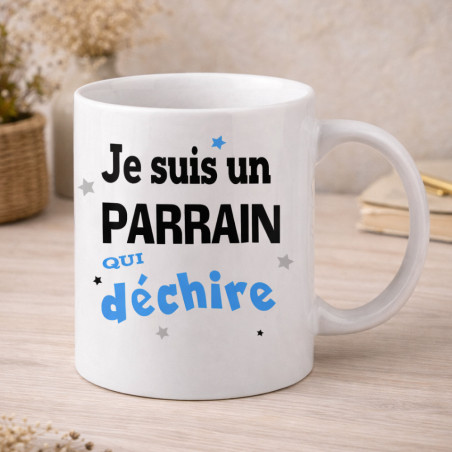       Mug Parrain qui déchire - cadeau humour anniversaire parrain
    