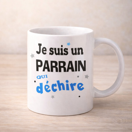       Mug parrain-qui-déchire - Mug parrain message humoristique
    