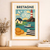 Affiche de la Bretagne - Cadre bois